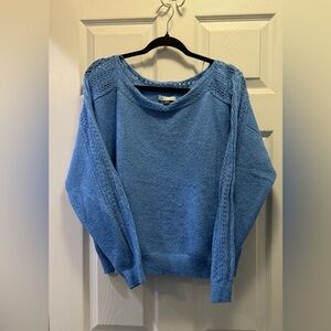 American Eagle Outfitters Light Blue Open-Stitch Sweater